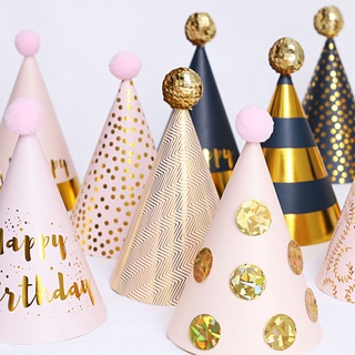 Festa de aniversário com chapéu de pompom bola de brilho festa chapéu de aniversário bebê criança adulto vestir chapéu de aniversário (1)