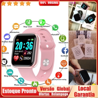 100% Original Smartwatch Y68 / D20 Prova D 'Gua / Bluetooth / Bluetooth USB com Monitor Cardíaco Smartwatch/ Monitor Carrinho O Aco / Pulseira Inteligente / Rel Gio Inteligente (1)