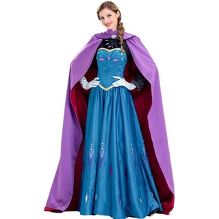Personagem Do Filme Romance elsa Frozen Rainha Adulto Cerimônia Traje De Halloween Princesa Anna Desempenho Vestido Cosplay