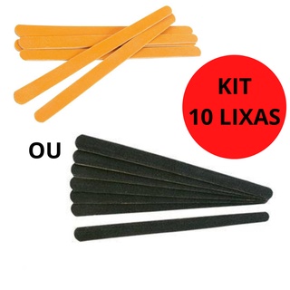 Kit 10 Lixa de Unha Grande Preta OU Amarela Para Manicure Profissional Promoção