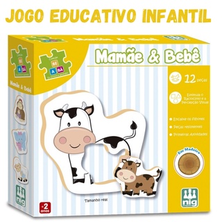 Jogo Educativo De Encaixar Mamae & Bebe Colecao Be A Ba Nig