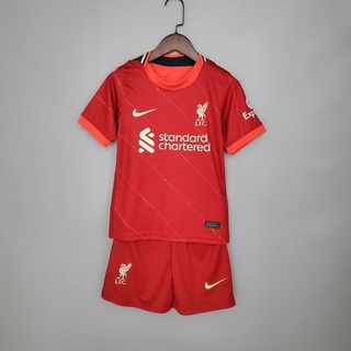 Conjunto Infantil De Time Do Liverpool Vermelho 2021-2022 #Masculino #Nike Camisa+Shorts PROMOÇÃO.