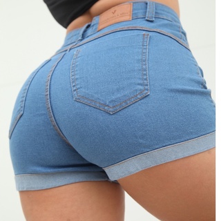 Shorts Jeans Cintura Alta - Barra Dobrada