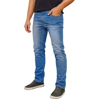 Calça Jeans Masculina Slim Elastano Lycra Tradicional Reta Roupas Masculinas