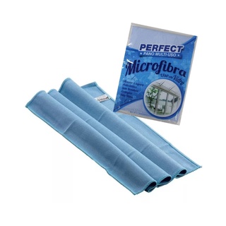 Pano Multiuso Limpa-vidros Perfect Microfibra Azul (2)
