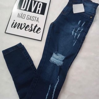 Calça Jeans Feminina Rasgada /Levanta Bumbum/ Cintura Alta com Lycra/ Skinny PROMOÇÃO (3)