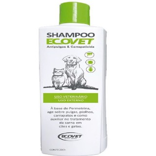 Shampoo Ecovet Antipulgas e Carrapaticida 250ml para cães e gatos