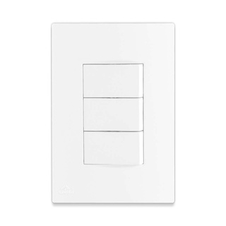 Interruptor/Apagador Triplo Branco Simples 2P 110/220V Melhor Preço!!!