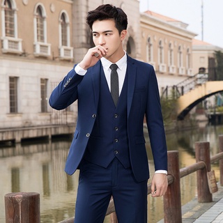 Conjunto de terno masculino coreano Slim terno casual de duas peças terno profissional de negócios novo padrinho vestido de casamento