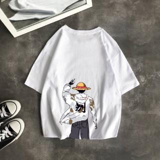 One Piece-T-Shirt With One Piece Luffy Pattern, 2 Styles. Black / White Tee