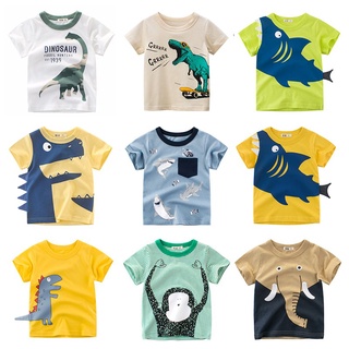 Camiseta Infantil Masculina De Algodão Estampa De Tubarão Com Estampa De Tubarão