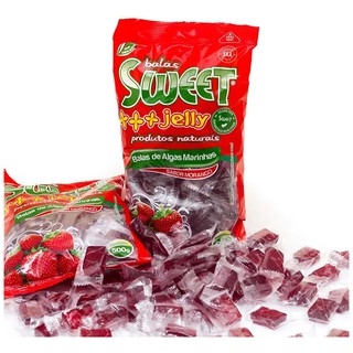 Sweet Jelly Balas De Algas Marinhas - 500g - Sabor Morango