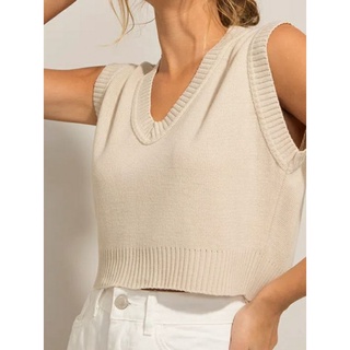 Colete pulover feminino tricô lã cropped curto PP ao GG