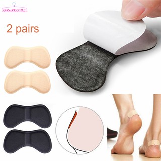 2Pairs Heel Grips Liner Self Adhesive Shoe Insoles Anti-wear Heel Cushion Pads Foot Protector