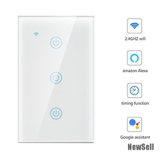 [NewSell] Interruptor Smart WiFi 1/2/3 Remoto de Parede / Interruptor de Luz para Alexa Google IFTTT (1)