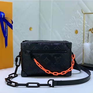 Pronto para enviar 100% original autêntico Louis Vuitton LV bolsa de ombro M58906 carta de couro em relevo em relevo bolsa pequena de corrente em relevo com caixa