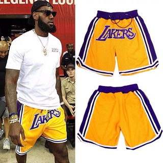 Lakers Calção De Basquete Masculino Com Bolso Duplo
