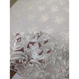 renda tule bordado em flores arabescas branco noiva 10mx1.35 (2)