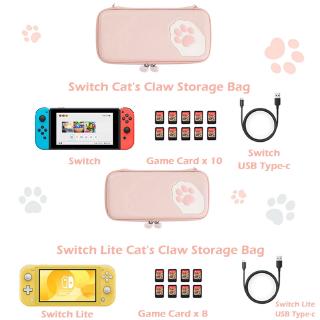 Cute Cat Claw CP Storage Bag NS Silicone Hard Shell Cover Box For Nintendo Switch / Lite Game Console Accessories (9)