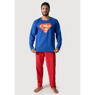 Pijama Super Homem Adulto Inverno Longo