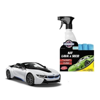 Kit Lavagem Automotiva Lava Seco Shampoo P/ Limpeza 500ml