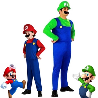 Super Mario Bros Luigi Plpino Trabal @ Ha Cartoons Dos Desenhos Animados Halloween Costume Dress Cosplay