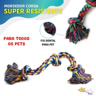 Brinquedo Pet Mordedor Corda nó Resistente Interativo para Cachorro e Pet (1)
