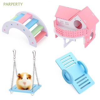 Brinquedos Do Jogo Do Exercício De Hamster Parperty Acessórios Ouri @ @ Ço Pequeno Animal Balanço De Madeira Ponte Rainbow Hamsters Casa