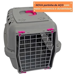 Caixa Transporte Para Cães E Gatos Durapets Rosa Nº3
