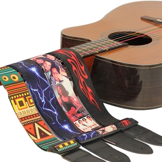 Correia De N Ilon Para Guitarra E Baixo Multi-Color Com Alça De Guitarra