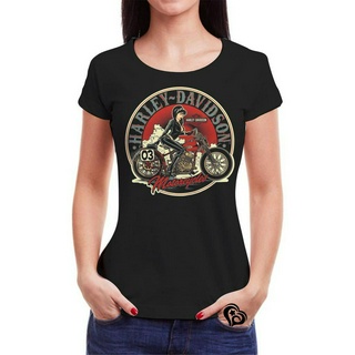 Camiseta Rock Roll Feminina Caveira Moto Harley Baby Look