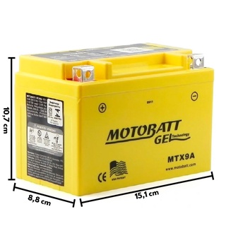 Bateria de Moto Gel Motobatt MTX9A 9Ah 140 CCA (2)