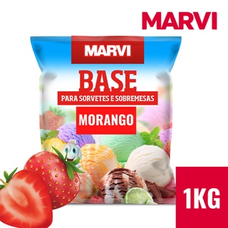 BASE PARA SORVETE SABOR MORANGO MARVI 1kg Para Sorvetes, Geladinho, Chup-Chup