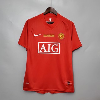 Retro 2007-2008 Camisa De Futebol Manchester United Qualidade Tailand S
