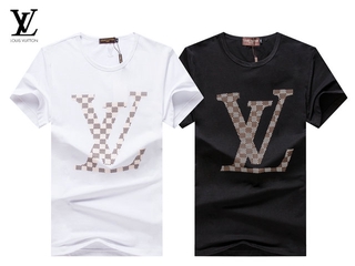 Camiseta Masculina Lv Louis Vuitton Primavera Verão 2021 De Alta Qualidade De Algodão Gola Redonda Manga Curta Preta E Branca (1)