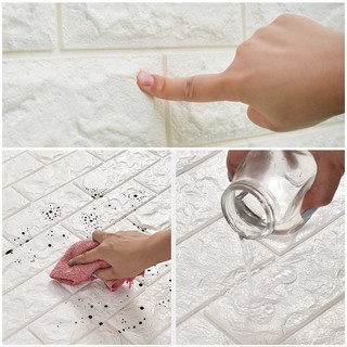 Papel de parede de tijolo adesivo 3D à prova d'água adesivo de parede design de espuma (2)