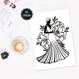 Quadro Decorativo - Vestido Noiva Arte - 30x40