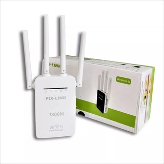 Repetidor Roteador AP de Sinal Wi-Fi 4 Antenas Pix-Link Wireless