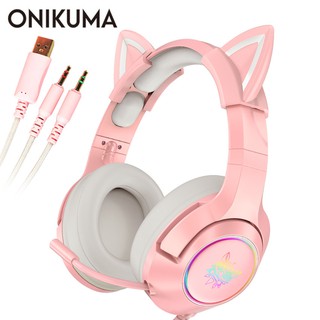 Onikuma k9 PK P47 Fone De Ouvido Orelha De Gato Gatinho Cat 5.0 Bluetooth Ear Com Led Rgb Headphone