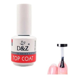 TOP COAT D&Z 15ML NO-CLEANSE Selante D&Z Brilho Unhas Gel
