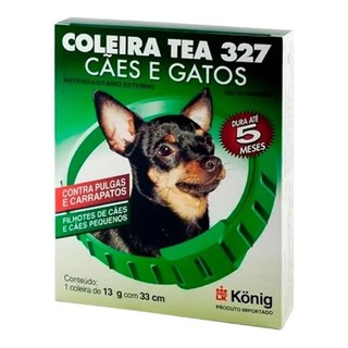 Coleira Tea 327 Pulgas E Carrapatos Cães Pequenos 13g 33 Cm