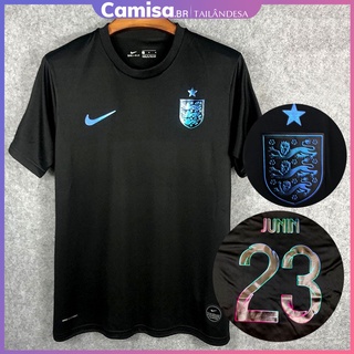 Preto Camisa do Inglaterra Futebol Camiseta England 2020 (1)