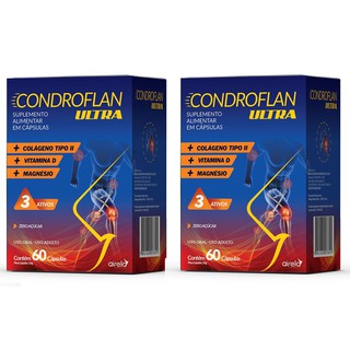 2 caixas Condroflan Ultra ( Vitamina D/ Magnesio /Colageno Tipo II Com 60 cápsulas )