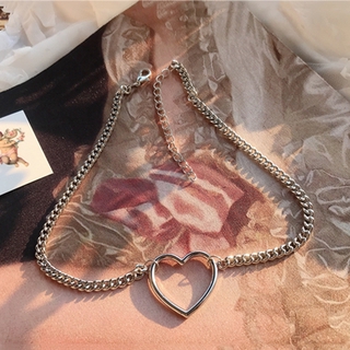 Gargantilha Feminina Em Formato De Coração Com Pérolas | Korean Heart-shaped Necklace Choker Vintage Pearl Chain Women Fashion Accessoies (6)