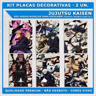 [KIT] Jujutsu Kaisen 2 placas decorativas, quadro, anime, mangá, decoração quarto, sala, A4, 20x28cm - Vários modelos para escolher