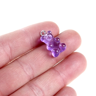 50Pcs DIY Mini Candy Color Resin Bear Charms Pendant/Gummy Bears Keychain Necklace Making Crafting Decoration Dollhouse (5)