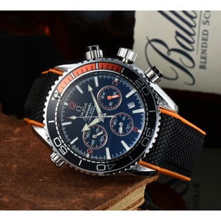 Relógio masculino da moda estilo clássico Omeg Seamaster Series Quartzo suíço 6 pinos multifuncional estilo esportivo