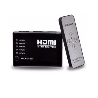 Hub Switch Hdmi 5 Portas Splitter Full Hd + Controle Remoto