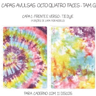Capa para Caderno OCTO de discos - Tie Dye G