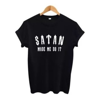 Camisa Baby Look Satan Made Me Do It - Camiseta Feminina T-shirt Frases